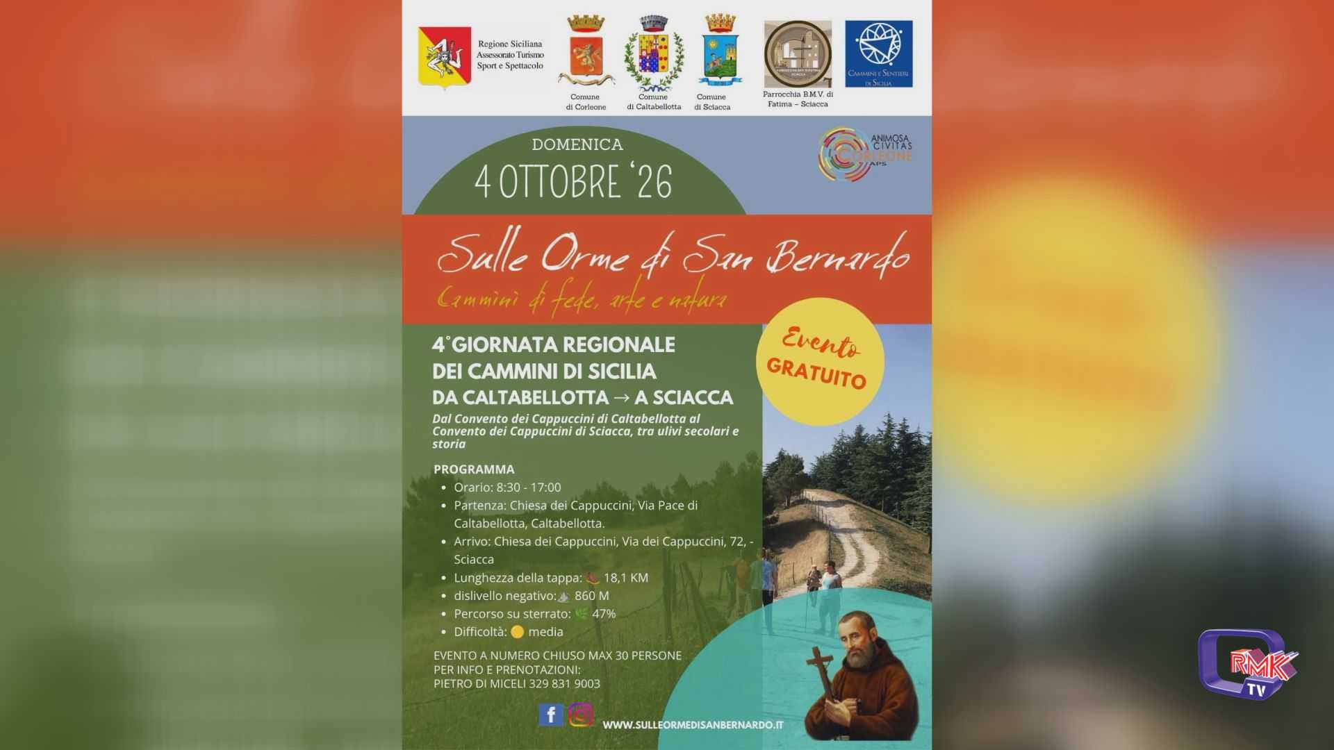 Caltabellotta rinnova adesione al Cammino «Sulle orme di San Bernardo»